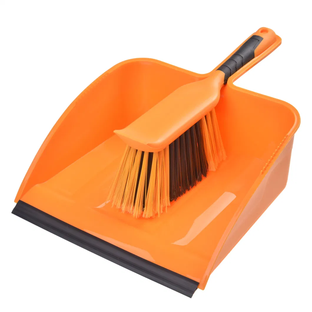 Heavy Duty Commercial Cleaning Brush Dustpan Set Lightweight Portable Slip Broom Dustpan Kit Easy Storage for Cleaning The Keyboard Cars Countertop etc.