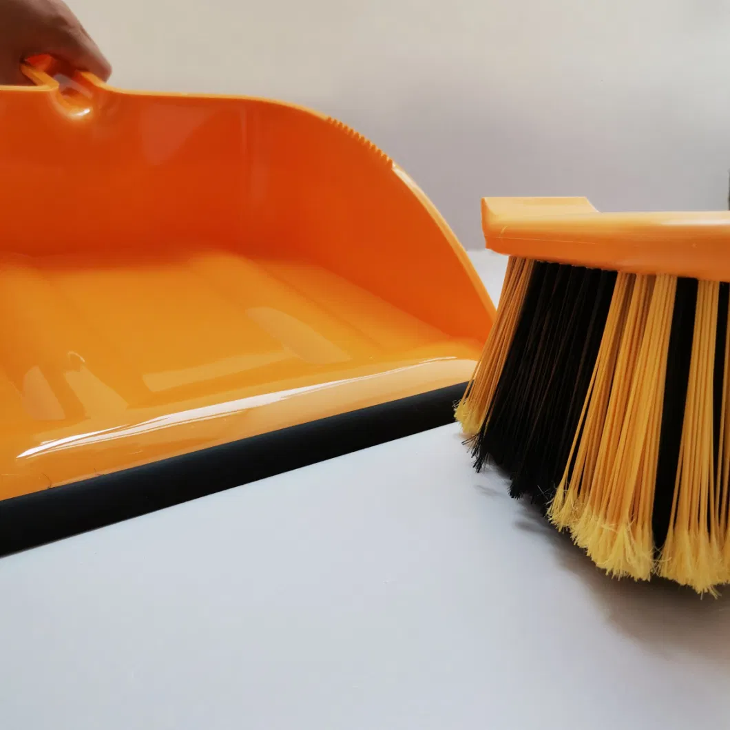 Heavy Duty Commercial Cleaning Brush Dustpan Set Lightweight Portable Slip Broom Dustpan Kit Easy Storage for Cleaning The Keyboard Cars Countertop etc.