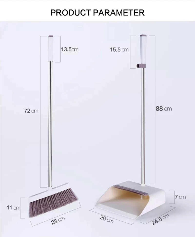 Amazon Hot Seller Household Cleaning Long Handle Super Plastic Windproof Broom and Dustpan Set