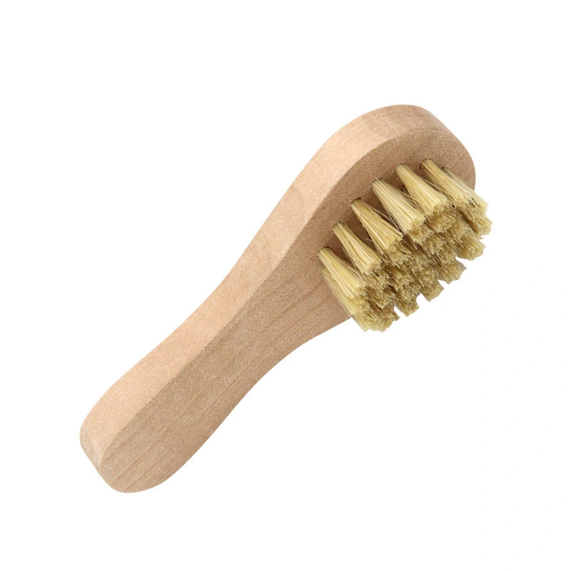Custom Pig Hair Wooden Shoe Cleaning Brush Bristles Shoe Brush