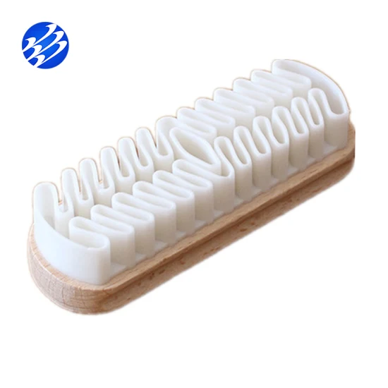 Natural Rubber Wooden Handle Shoe Cleaning Brush for Leather Suede Shoes