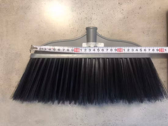 Soft Bristle Floor Cleaning Broom Long Plastic Fiber Brush with Long Wood Handle for Household Cleaning Tools