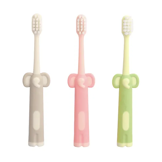 Factory Cheap Soft Kids Toothbrush with Fluoride Bristles Cute Elephant Toothbrush for Children 