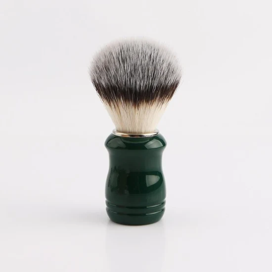 Personal Care Shaving Brush Green Resin Handle of Artificial Nylon Badger Hair Shaving Brush
