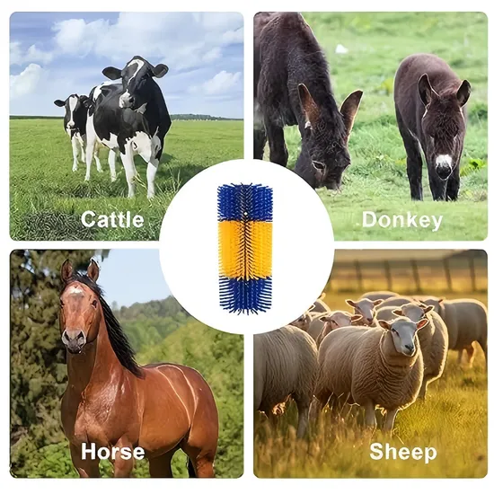 Livestock Scratching Brush Goat Scratcher Brush Full Massage Grooming Tool for Cow, Cattle, Cow, Sheep, Horses, Pigs 