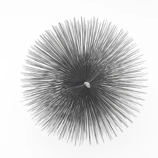Cylinder Type Steel Wire Chimney Brushes Household Oil Tempered Steel Wire Fireplace Brush with Fiberglass Rod 