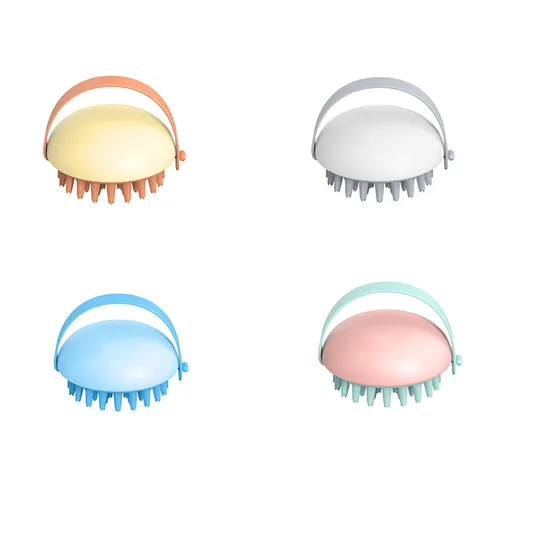 Soft Silicone Hair Shampoo Scalp Scrubber Brush Baby Hand Body Cleaning Shower Brush Silicone Bath Brush 