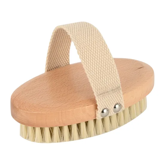 Wooden Dry Brushing Body Brush, Bamboo Bath Brush, Natural Bristle Dry Skin Exfoliating Brush, Body Scrub Eco Friendly Bath Brush, , Natural Body Brush 