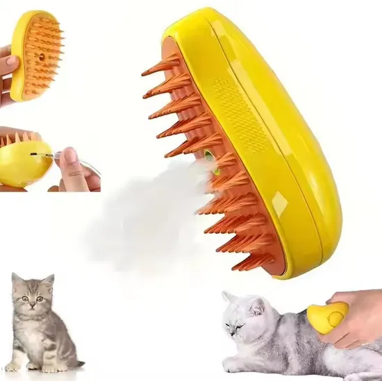 Plastic Electric Handle Steamy Pet Massage Grooming Comb Brush for Cats and Dogs with Hair Removal Tool 