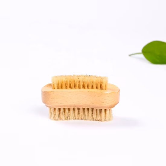Custom Logo Premium Horsehair Shoe Brush Durable Wooden Shoe Cleaning Bristle Brushes for Cleaning