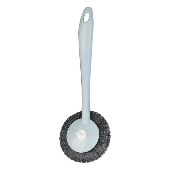 Stainless Steel Kitchen Cleaning Brush Scourer with Handle 
