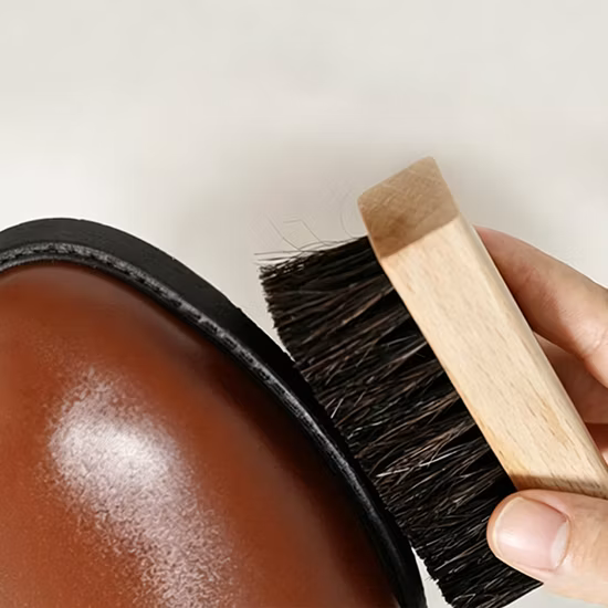 Daan Compact Wooden Bristle Brush for Shoes and Garments 