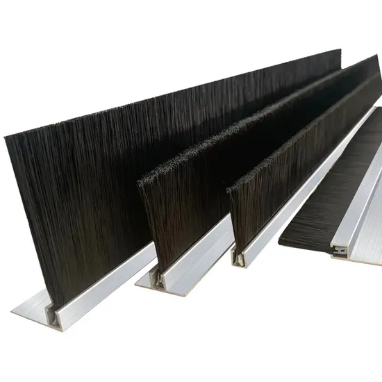 304/316L Stainless Steel Aluminum Alloy Industrial Strip Brush Wire Brush Filter Drawing Brush Machine Tool Brush Custom Strip 