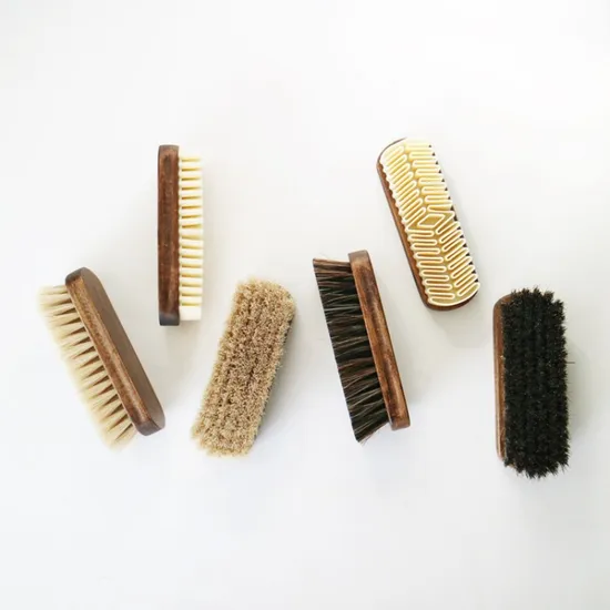 Custom Logo Wooden Shoe Dish Pot Stain Cleaning Brush with PP Hair Brush
