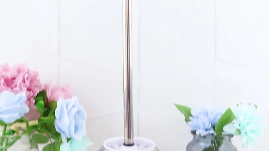Household Free Standing Powder Coating Toilet Brush with Open Lid 