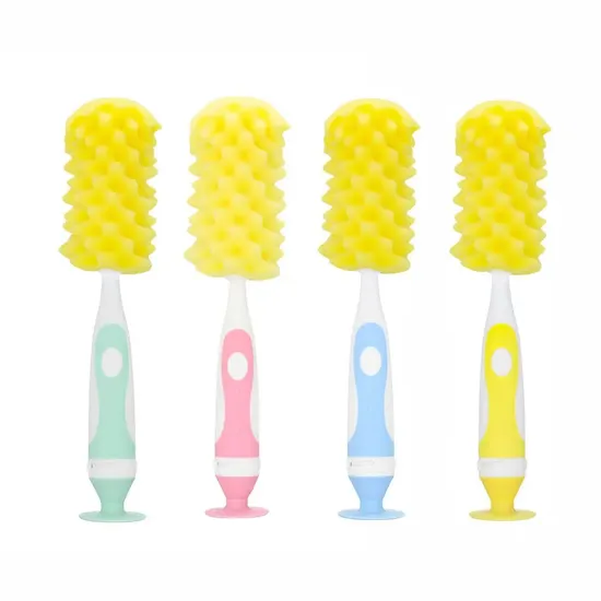 2 in 1 Kitchen Supplies Cleaning Tool for Baby Bottle Sponge Brush Kitchen Cleaning Brushes 