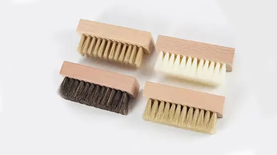Natural Wooden Horsehair Shoe Brush for Perfect Shine and Cleaning 