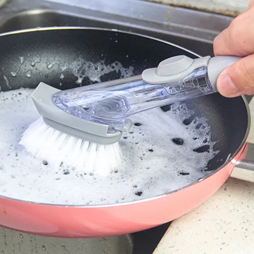 Long Handle Washing Pot Brush Kitchen Cleaning Brush 