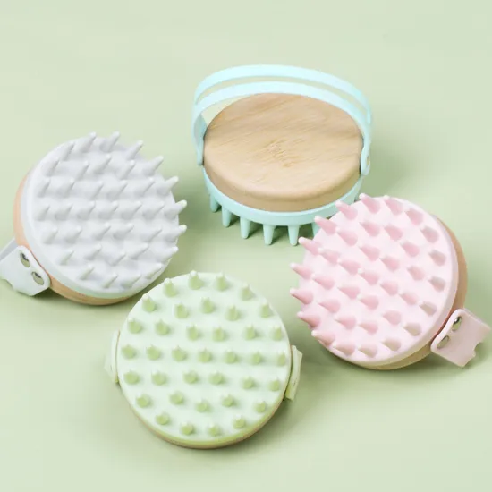 Wooden Natural Soft Dry Bamboo Shower Body Exfoliating Bath Brushes Silicone Bath Brush 