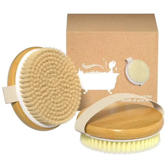 Bamboo Body Brushes for Wet Dry Brush Scrubber Suitable All Skin 