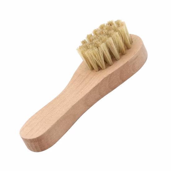 Custom Pig Hair Wooden Shoe Cleaning Brush Bristles Shoe Brush